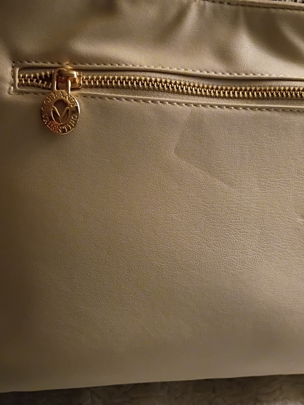 Valentino Orlandi White Quilted Vegan Leather Crossboday Bag Golden Chain Strap - Picture 12 of 16